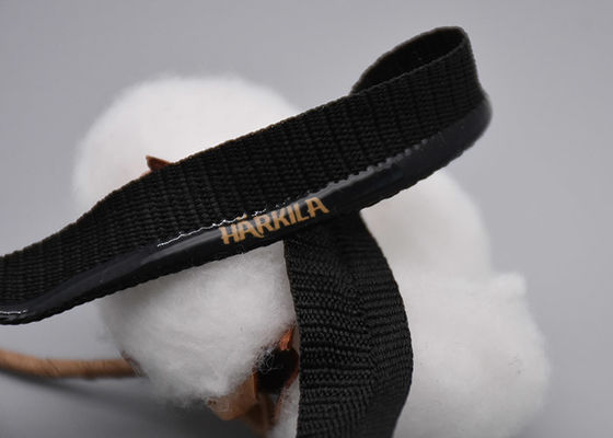 ポリエステルは1.5cmを非入れる印刷されたシリコーンのロゴのゴムひもをカスタマイズした