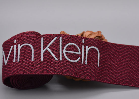 シリコーンの光沢があるロゴの30mm印刷された衣服のゴムひも